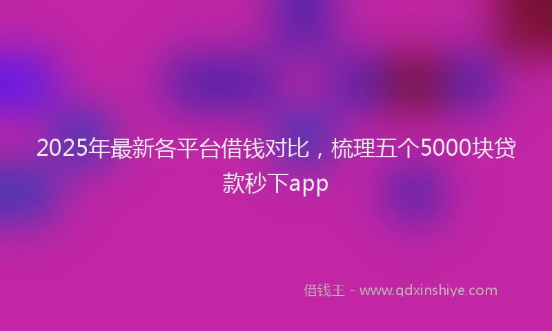 2025年最新各平台借钱对比，梳理五个5000块贷款秒下app