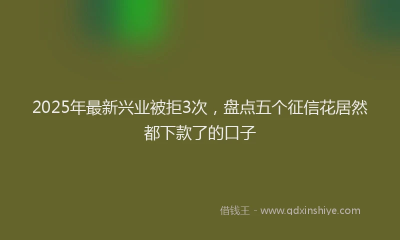 2025年最新兴业被拒3次，盘点五个征信花居然都下款了的口子