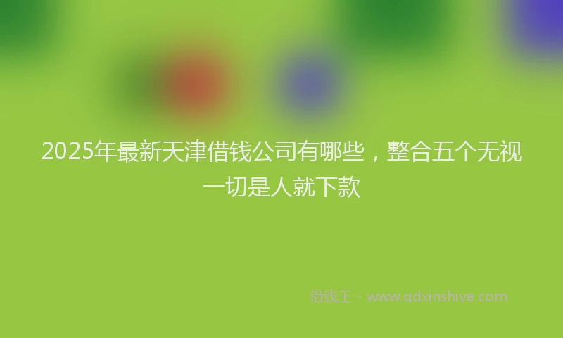 2025年最新天津借钱公司有哪些，整合五个无视一切是人就下款