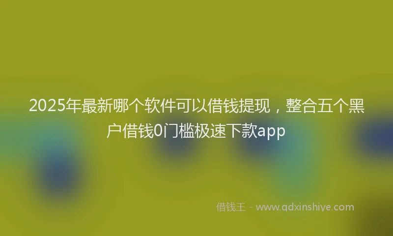 2025年最新哪个软件可以借钱提现，整合五个黑户借钱0门槛极速下款app