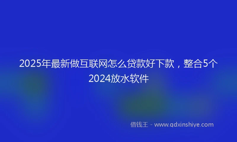 2025年最新做互联网怎么贷款好下款，整合5个2024放水软件