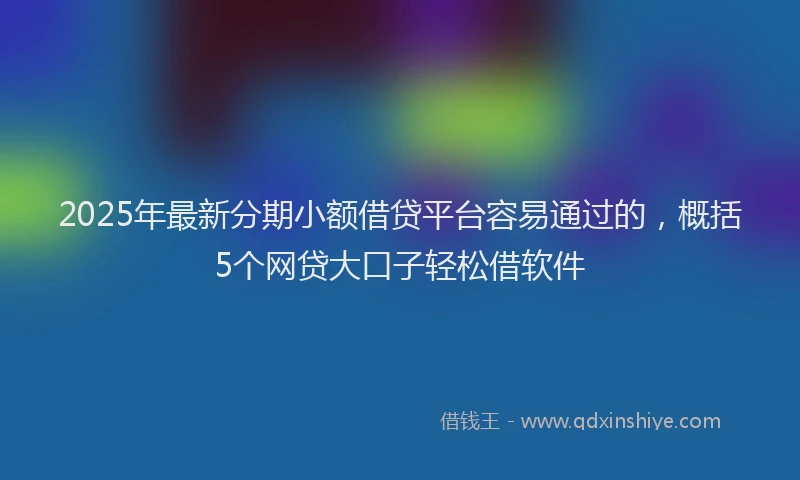 2025年最新分期小额借贷平台容易通过的，概括5个网贷大口子轻松借软件