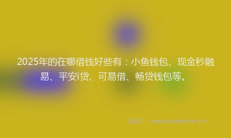 2025年的在哪借钱好些有：小鱼钱包、现金秒融易、平安i贷、可易借、畅贷钱包等。