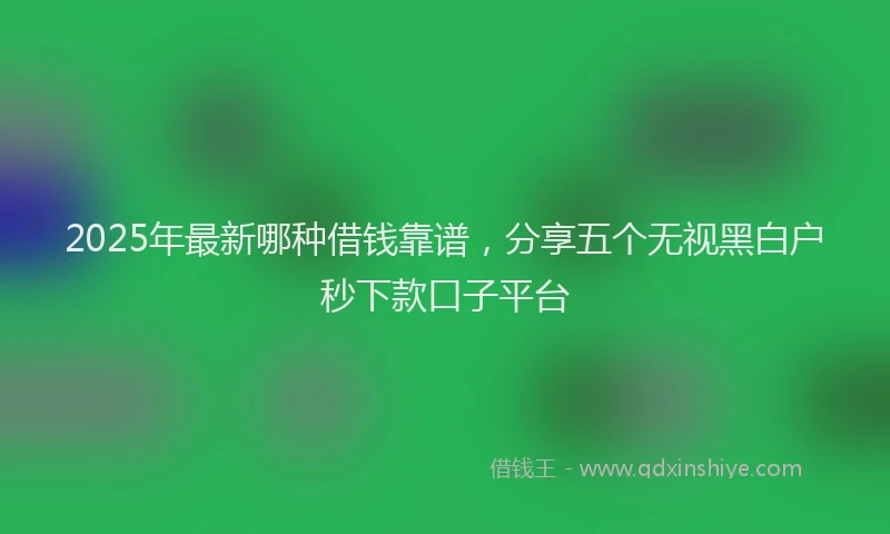 2025年最新哪种借钱靠谱，分享五个无视黑白户秒下款口子平台