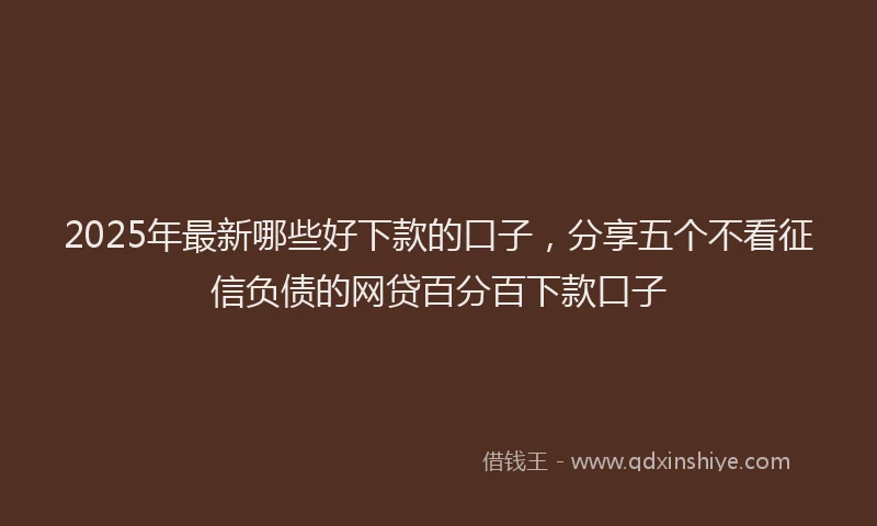 2025年最新哪些好下款的口子，分享五个不看征信负债的网贷百分百下款口子