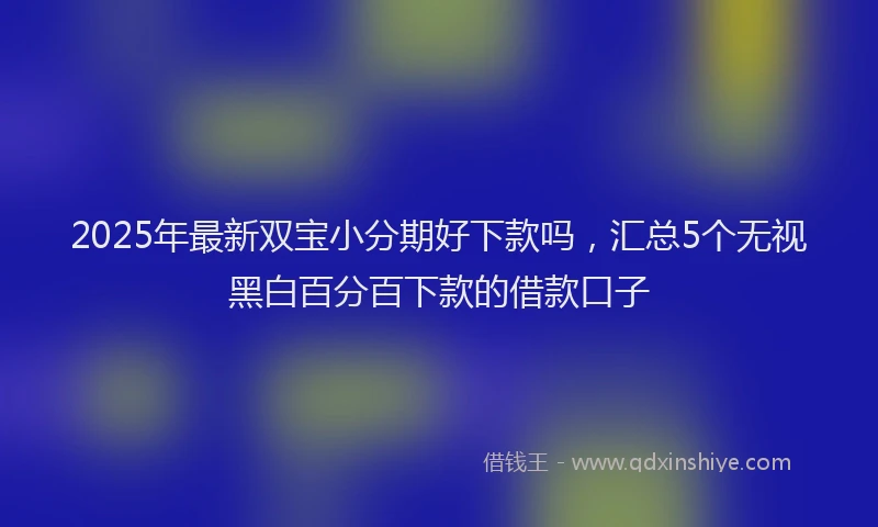 2025年最新双宝小分期好下款吗，汇总5个无视黑白百分百下款的借款口子