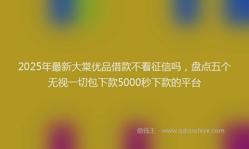 2025年最新大棠优品借款不看征信吗，盘点五个无视一切包下款5000秒下款的平台