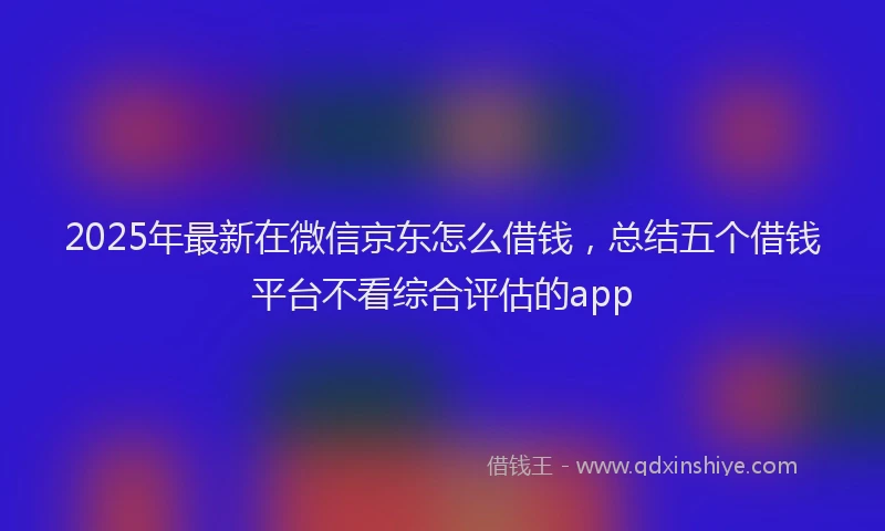 2025年最新在微信京东怎么借钱，总结五个借钱平台不看综合评估的app