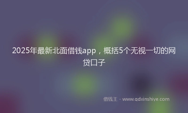 2025年最新北面借钱app，概括5个无视一切的网贷口子