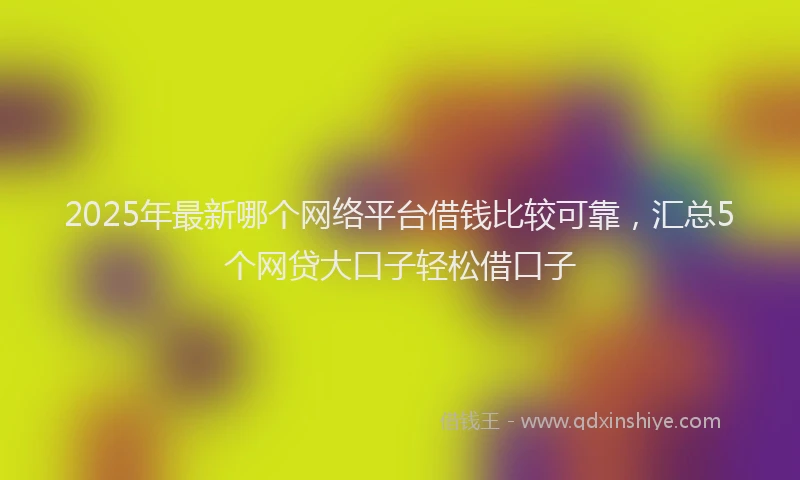 2025年最新哪个网络平台借钱比较可靠，汇总5个网贷大口子轻松借口子