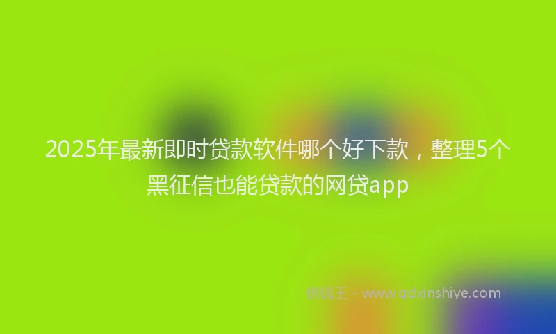 2025年最新即时贷款软件哪个好下款，整理5个黑征信也能贷款的网贷app