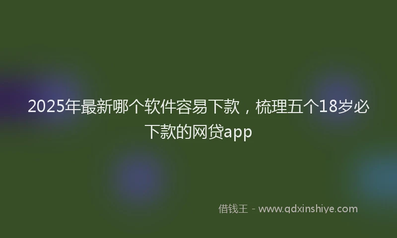 2025年最新哪个软件容易下款，梳理五个18岁必下款的网贷app