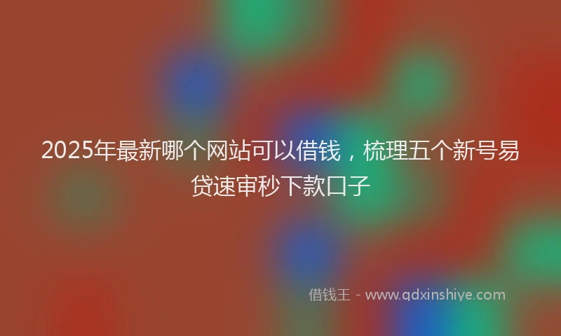 2025年最新哪个网站可以借钱，梳理五个新号易贷速审秒下款口子