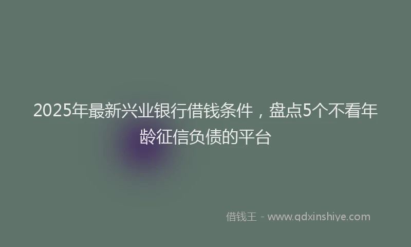 2025年最新兴业银行借钱条件，盘点5个不看年龄征信负债的平台