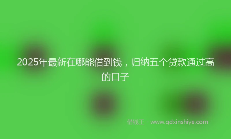 2025年最新在哪能借到钱，归纳五个贷款通过高的口子