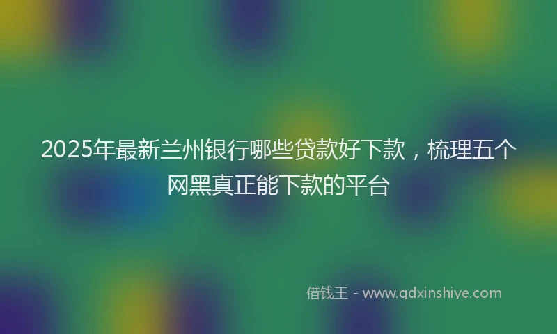 2025年最新兰州银行哪些贷款好下款，梳理五个网黑真正能下款的平台