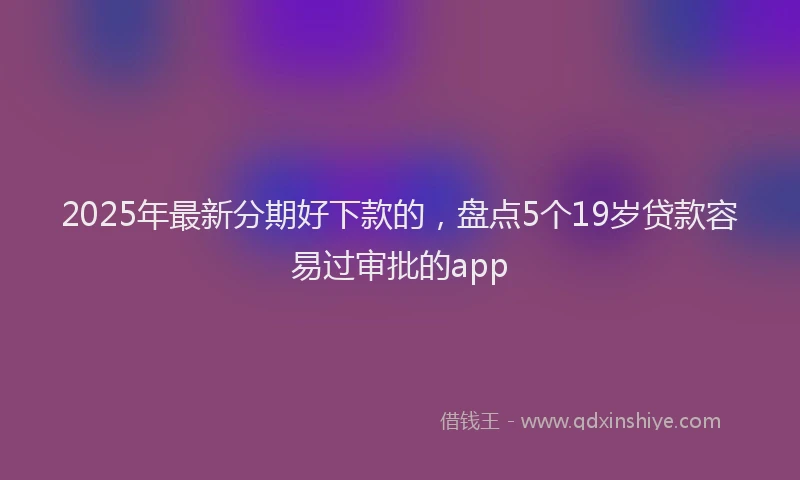 2025年最新分期好下款的，盘点5个19岁贷款容易过审批的app
