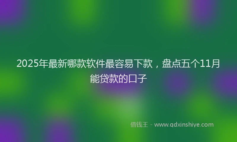 2025年最新哪款软件最容易下款，盘点五个11月能贷款的口子