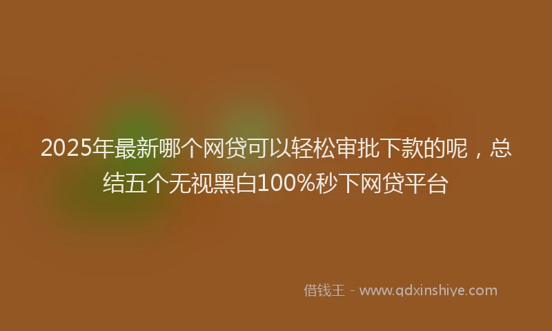 2025年最新哪个网贷可以轻松审批下款的呢，总结五个无视黑白100%秒下网贷平台