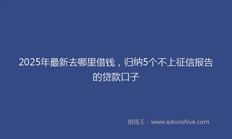 2025年最新去哪里借钱，归纳5个不上征信报告的贷款口子