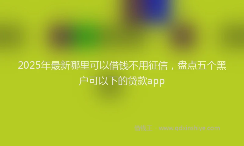 2025年最新哪里可以借钱不用征信，盘点五个黑户可以下的贷款app