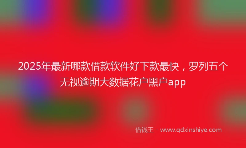 2025年最新哪款借款软件好下款最快，罗列五个无视逾期大数据花户黑户app