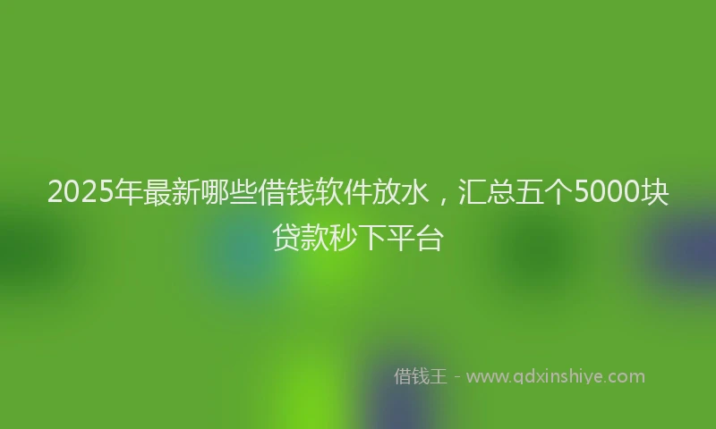 2025年最新哪些借钱软件放水，汇总五个5000块贷款秒下平台