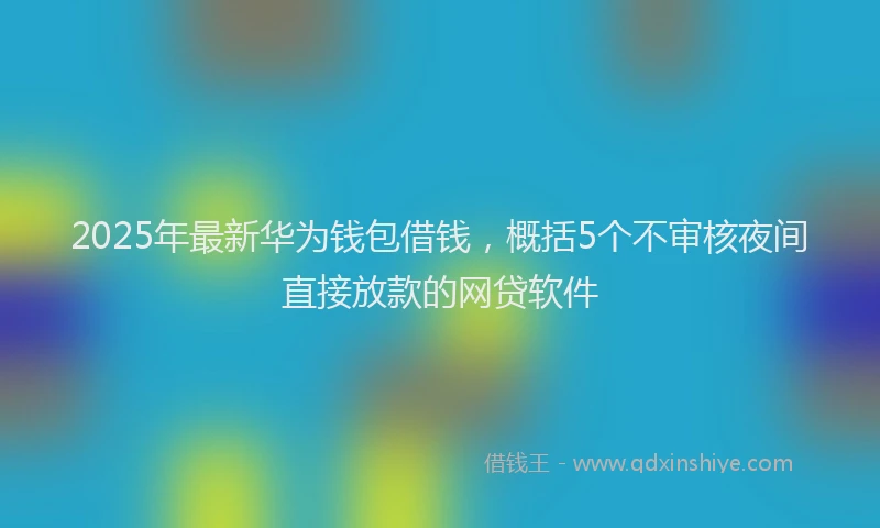2025年最新华为钱包借钱，概括5个不审核夜间直接放款的网贷软件