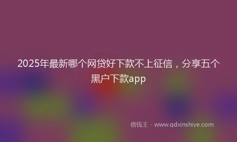 2025年最新哪个网贷好下款不上征信，分享五个黑户下款app