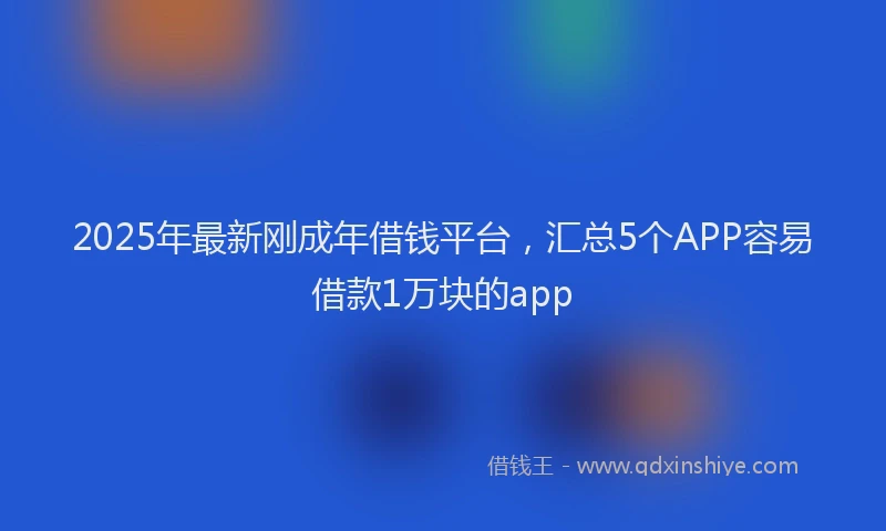 2025年最新刚成年借钱平台，汇总5个APP容易借款1万块的app