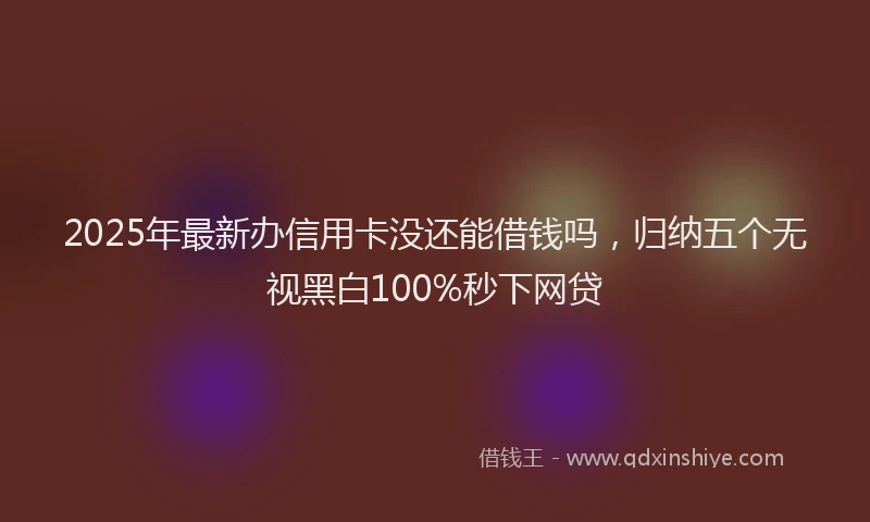 2025年最新办信用卡没还能借钱吗，归纳五个无视黑白100%秒下网贷