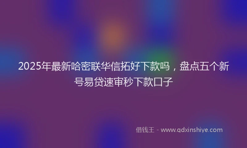 2025年最新哈密联华信拓好下款吗，盘点五个新号易贷速审秒下款口子