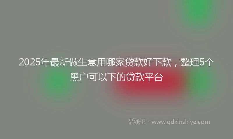 2025年最新做生意用哪家贷款好下款，整理5个黑户可以下的贷款平台