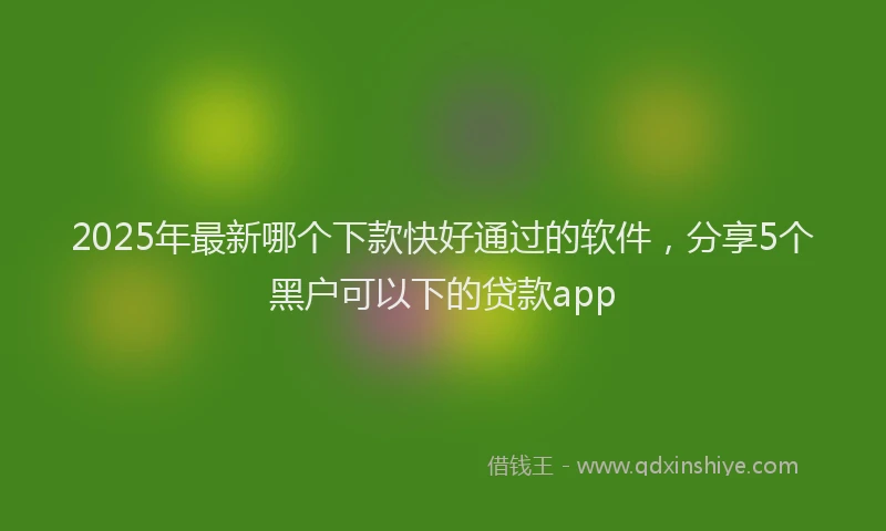 2025年最新哪个下款快好通过的软件，分享5个黑户可以下的贷款app
