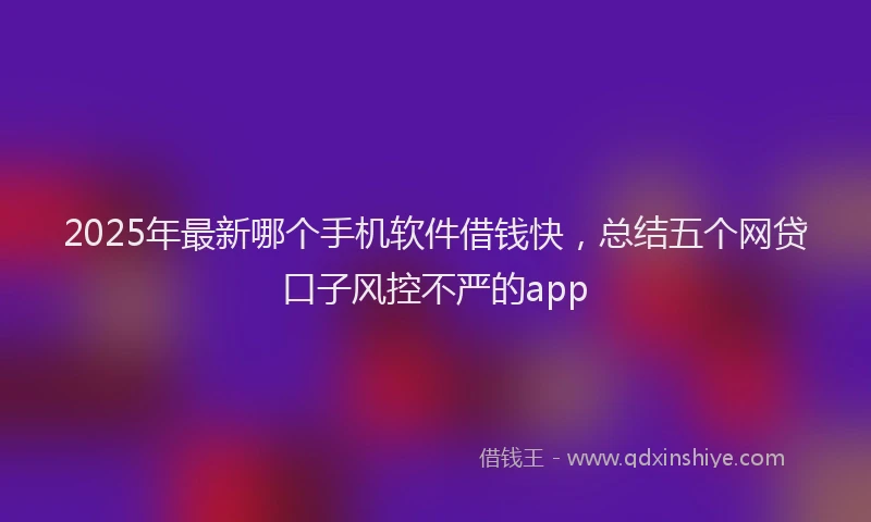 2025年最新哪个手机软件借钱快，总结五个网贷口子风控不严的app