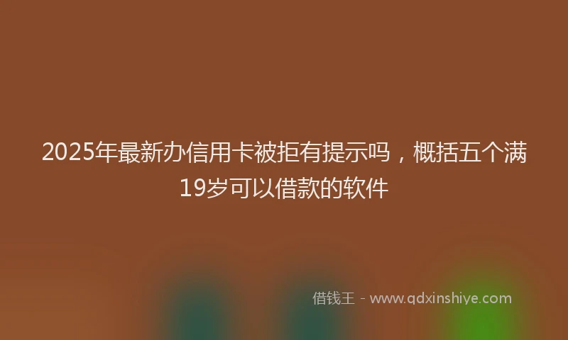 2025年最新办信用卡被拒有提示吗，概括五个满19岁可以借款的软件