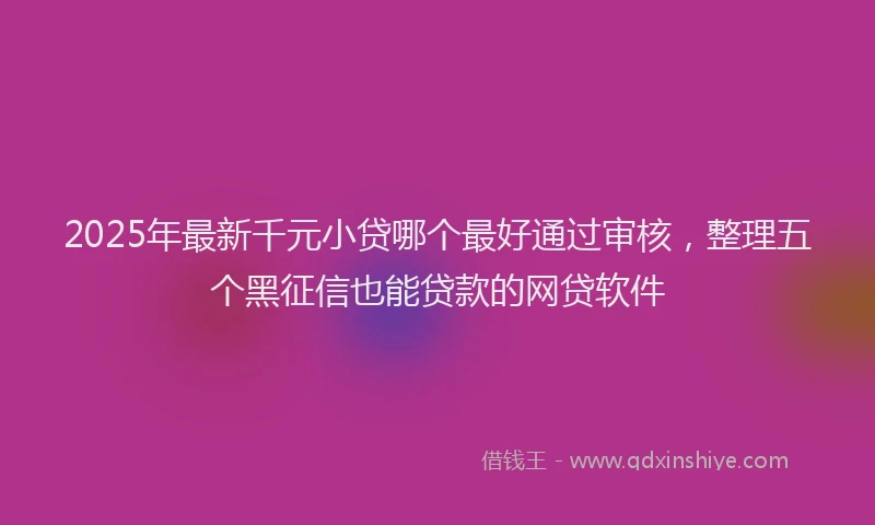 2025年最新千元小贷哪个最好通过审核，整理五个黑征信也能贷款的网贷软件