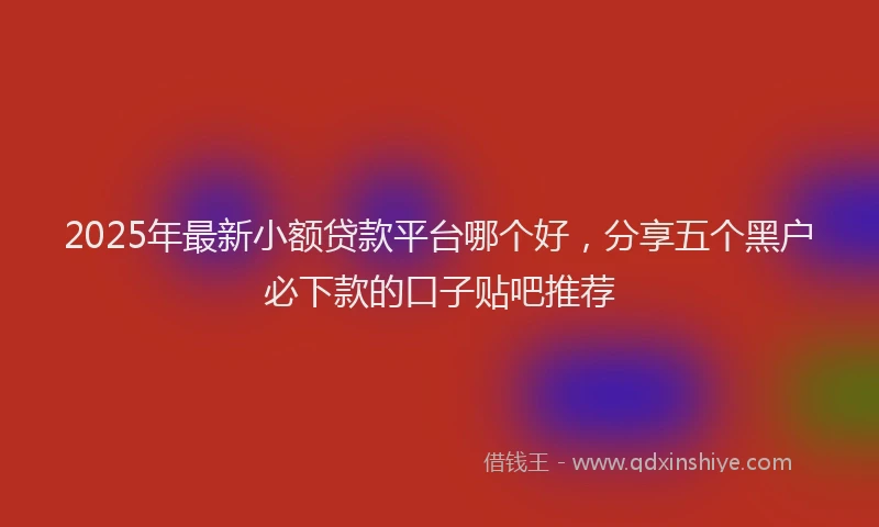 2025年最新小额贷款平台哪个好，分享五个黑户必下款的口子贴吧推荐