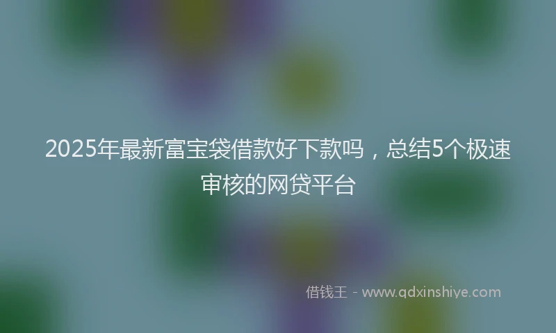 2025年最新富宝袋借款好下款吗，总结5个极速审核的网贷平台