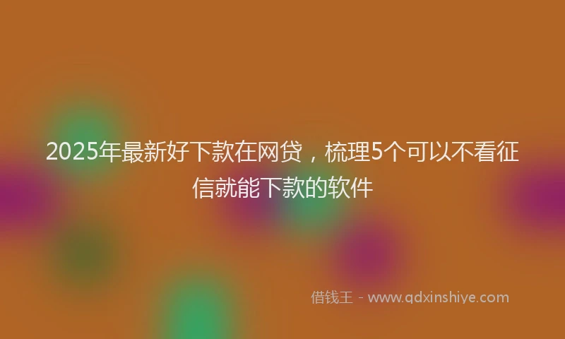 2025年最新好下款在网贷，梳理5个可以不看征信就能下款的软件