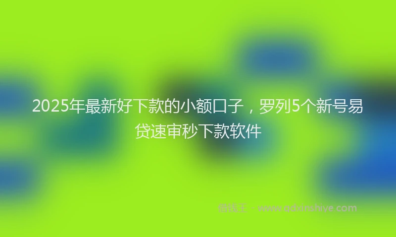 2025年最新好下款的小额口子，罗列5个新号易贷速审秒下款软件