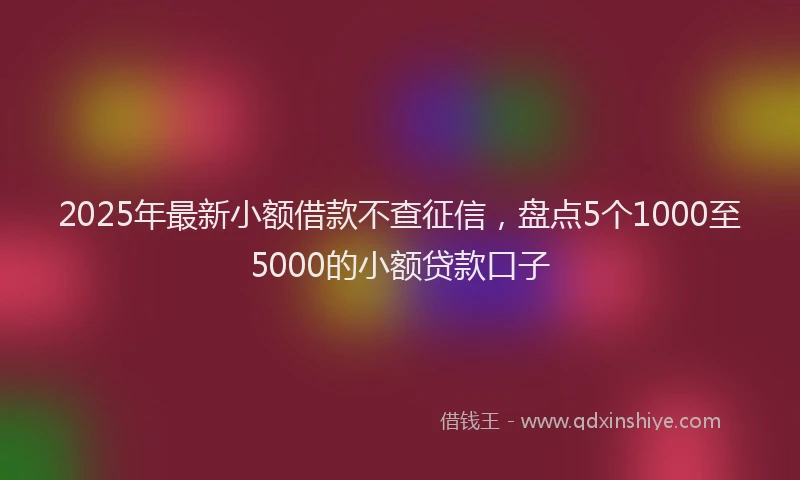 2025年最新小额借款不查征信，盘点5个1000至5000的小额贷款口子