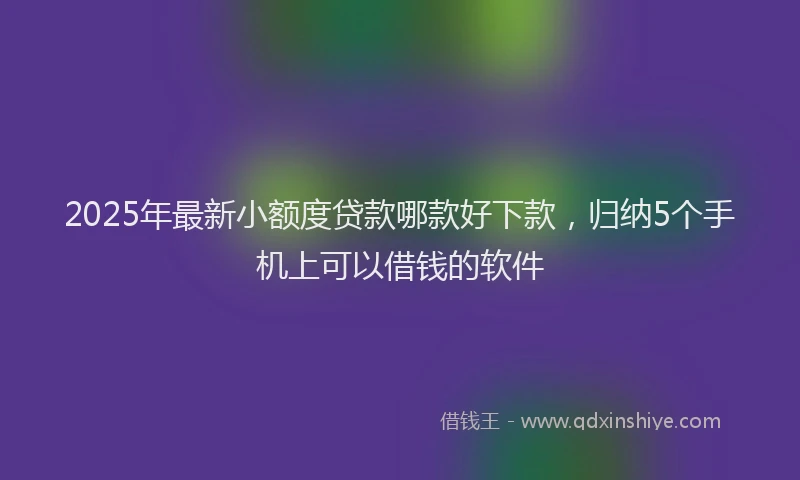 2025年最新小额度贷款哪款好下款，归纳5个手机上可以借钱的软件