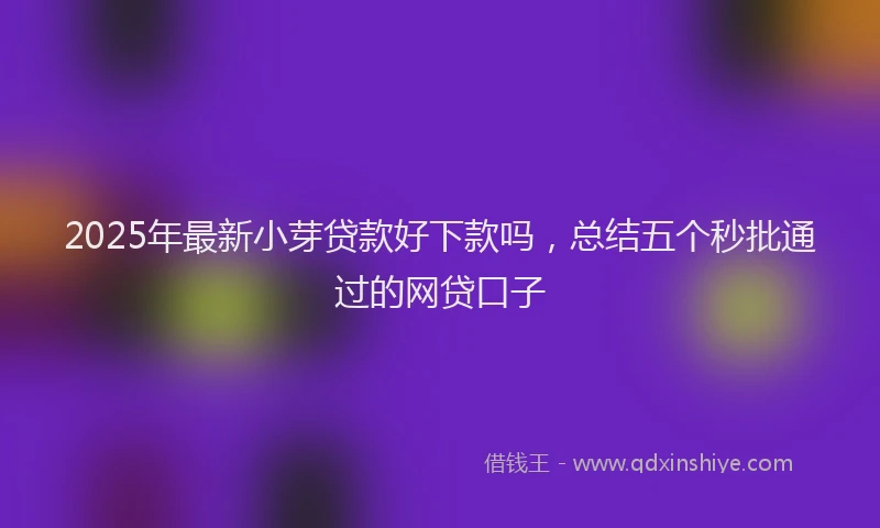 2025年最新小芽贷款好下款吗，总结五个秒批通过的网贷口子