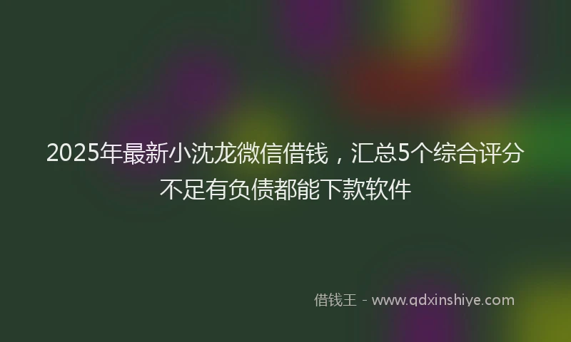 2025年最新小沈龙微信借钱，汇总5个综合评分不足有负债都能下款软件
