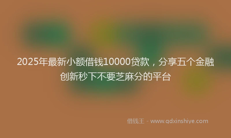 2025年最新小额借钱10000贷款，分享五个金融创新秒下不要芝麻分的平台