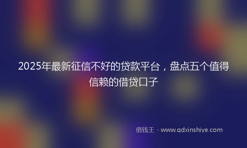2025年最新征信不好的贷款平台，盘点五个值得信赖的借贷口子