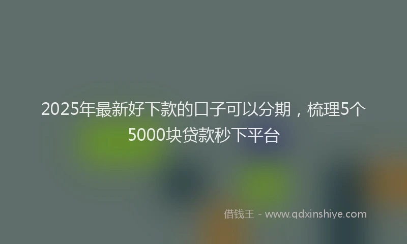 2025年最新好下款的口子可以分期，梳理5个5000块贷款秒下平台