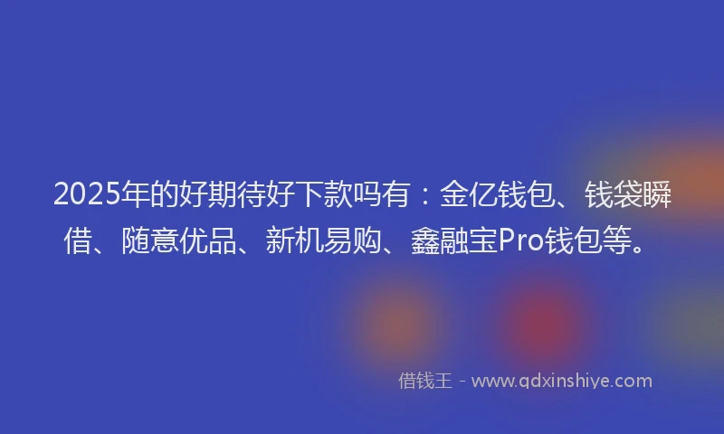 2025年的好期待好下款吗有：金亿钱包、钱袋瞬借、随意优品、新机易购、鑫融宝Pro钱包等。