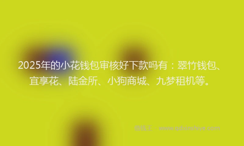 2025年的小花钱包审核好下款吗有：翠竹钱包、宜享花、陆金所、小狗商城、九梦租机等。